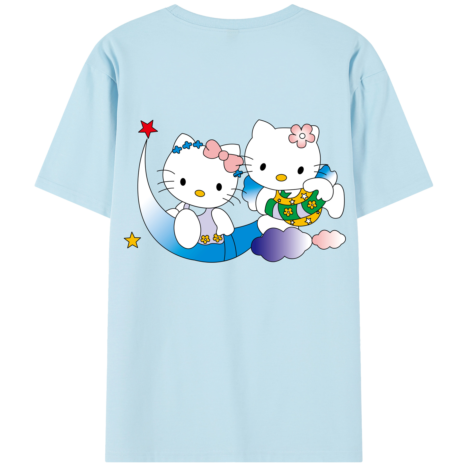 （画像用） Hello Kitty ハローキティ 綿100％半袖Tシャツ（背面プリント）